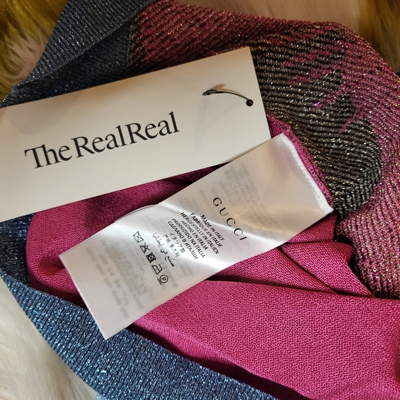 Gucci Blue Pink Tiger Patterned Lure Sweater Pullover Sx Cat Panther Garden - Picture 6 of 7